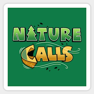 Nature Calls Funny Summer Camping Original Slogan Sticker